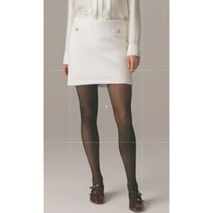 J.Crew Knitted Wool Mini Skirt Womens SZ XL White Side Zip CF615 Lined Stretchy